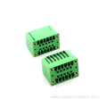 Plug in male socket bent foot terminal